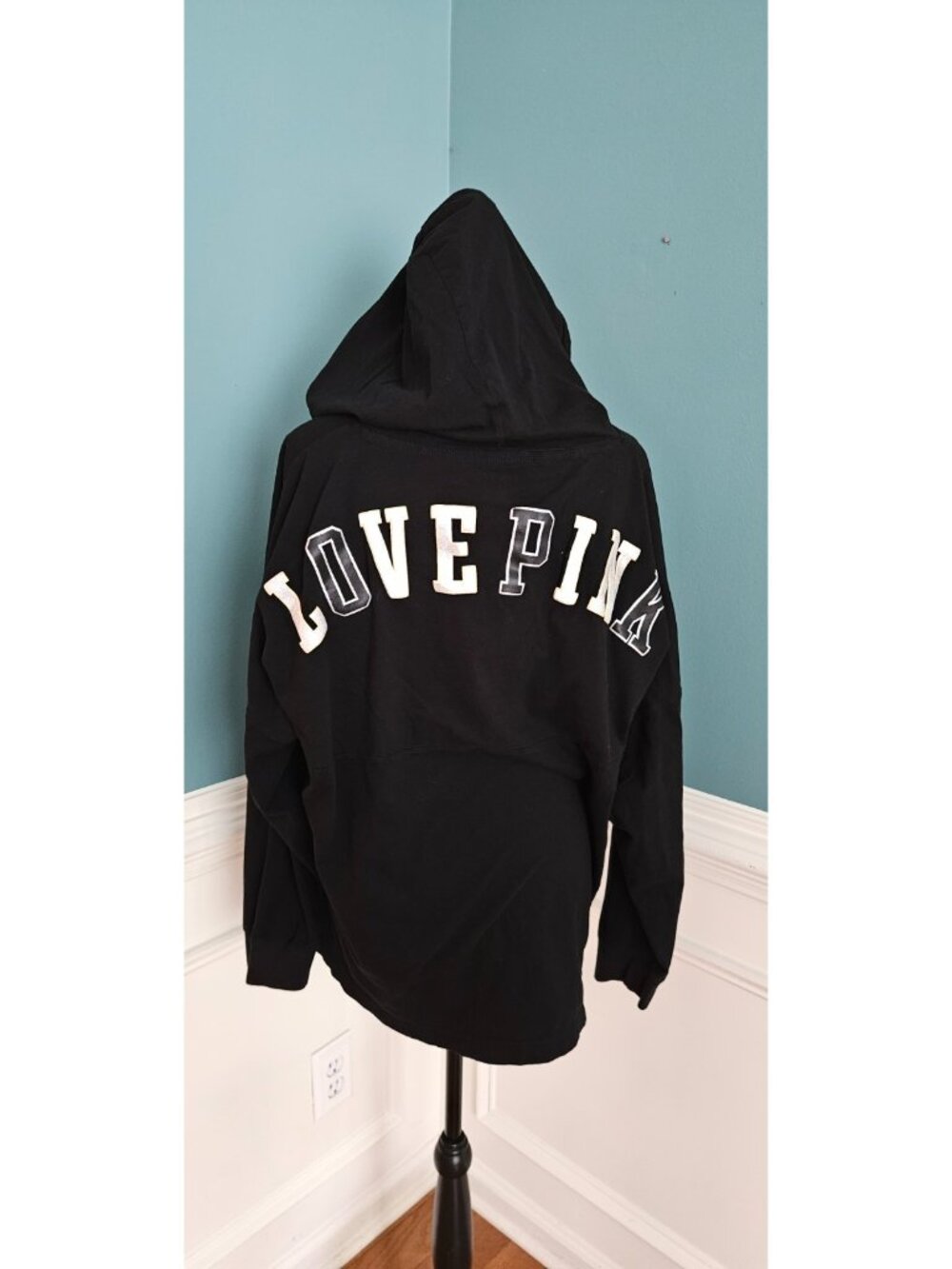 PINK by Victoria's Secret XL Black Bling "Love PINK" Back Graphic Tee